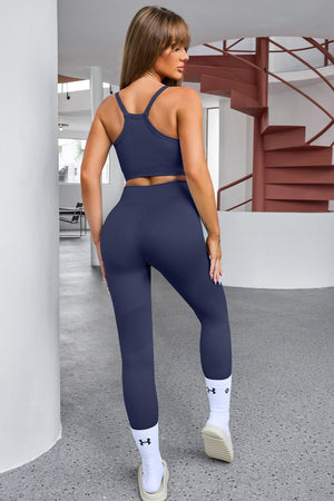 Tank Cropped Active Top and Pants Set - All Mine Now Clothing