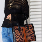 David Jones Leopard Contrast Rivet Handbag - All Mine Now Clothing