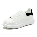 PU Leather Lace Up Round Toe Platform Sneakers - All Mine Now Clothing