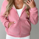 Full Size Zip Up Long Sleeve Hooded Outerwear - All Mine Now Clothing