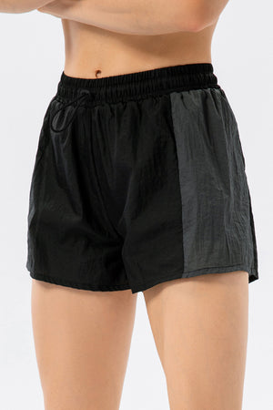 Color Block Drawstring Active Shorts - All Mine Now Clothing