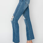 RISEN High Rise Distressed Ankle Jeans Trendsi