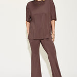 Basic Bae Full Size Bamboo Drop Shoulder T-Shirt and Flare Pants Set - All Mine Now Clothing