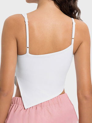 Millennia Slit Asymmetrical Neck Active Cami - All Mine Now Clothing