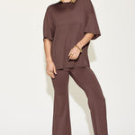 Basic Bae Full Size Bamboo Drop Shoulder T-Shirt and Flare Pants Set - All Mine Now Clothing