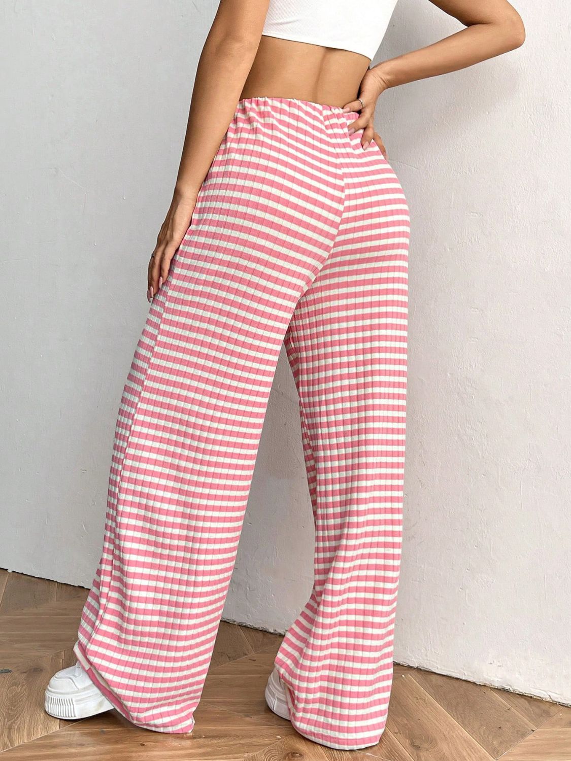 Tied Striped Wide Leg Pants - All Mine Now Clothing