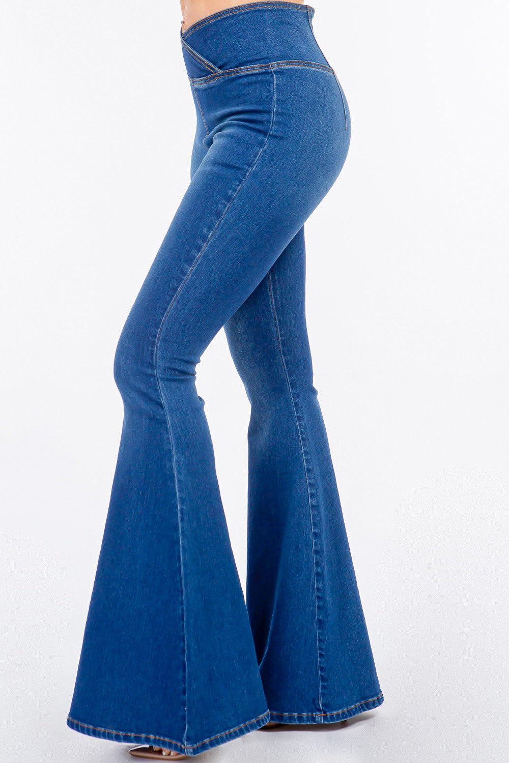 American Bazi High Waist Pull On Flare Jeans - All Mine Now Clothing