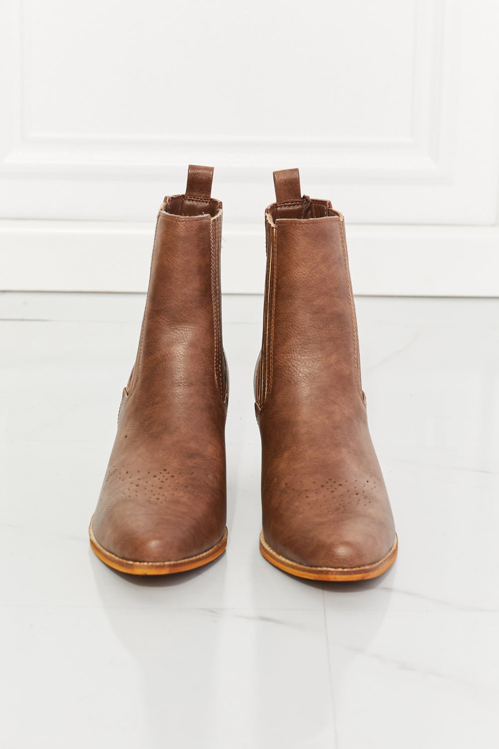 MMShoes Love the Journey Stacked Heel Chelsea Boot in Chestnut - All Mine Now Clothing