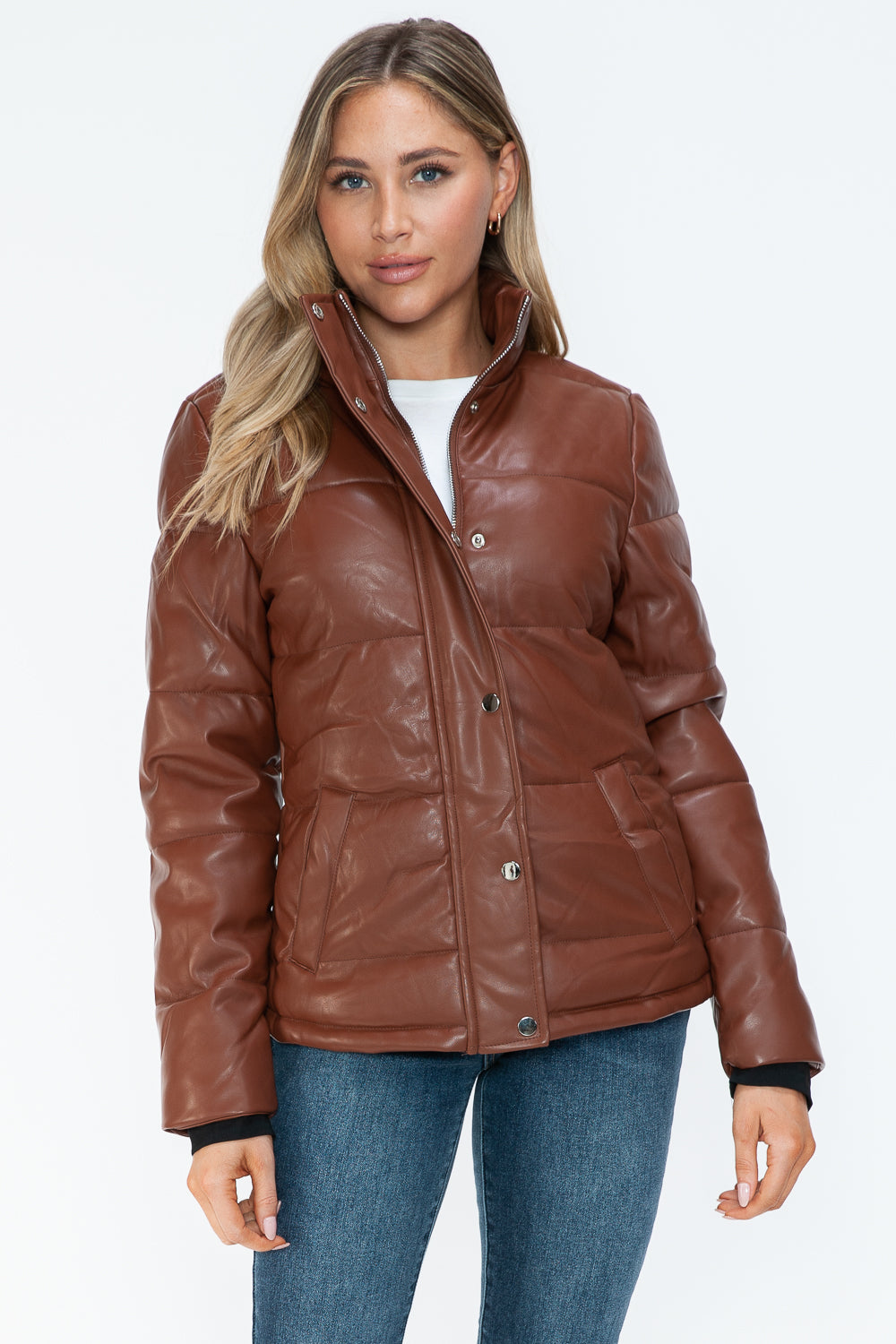 YMI Pocketed Zip Up Turtleneck Puffer Jacket - All Mine Now Clothing