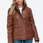 YMI Pocketed Zip Up Turtleneck Puffer Jacket - All Mine Now Clothing