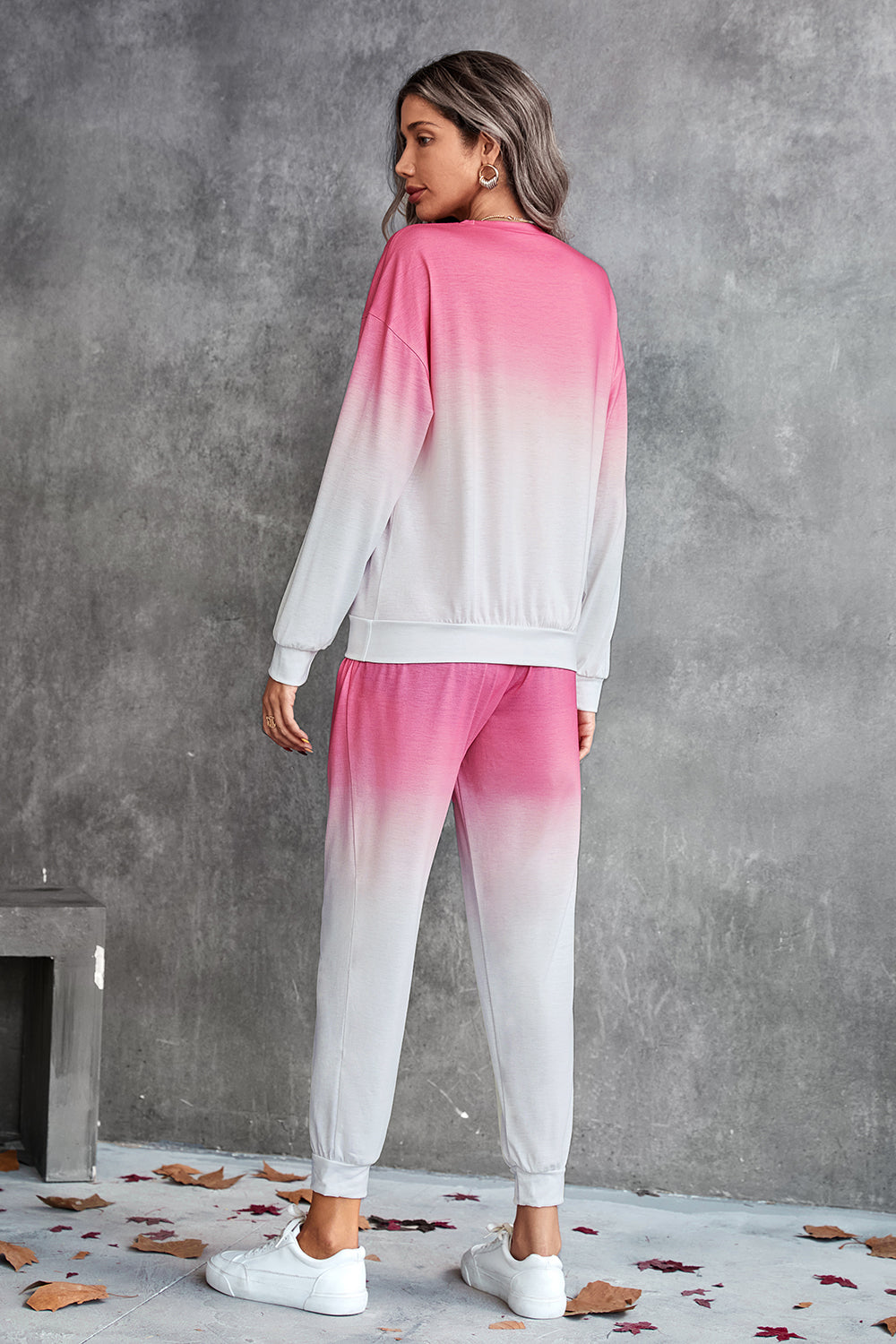 Gradient Round Neck Sweatshirt and Joggers Set - All Mine Now Clothing