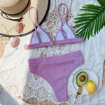 Spaghetti Strap Ribbed Bikini Set - All Mine Now Clothing