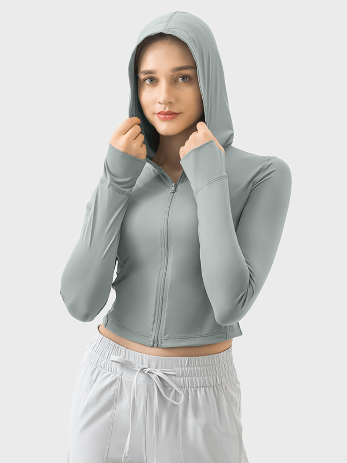 Millennia Zip Up Hooded Long Sleeve Active Outerwear - All Mine Now Clothing