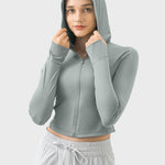 Millennia Zip Up Hooded Long Sleeve Active Outerwear - All Mine Now Clothing