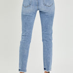 RISEN Full Size High Rise Frayed Hem Skinny Jeans Trendsi