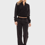 Mono B Elastic Waist Fleece Pants with Pockets - All Mine Now Clothing