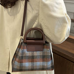 Contrast Plaid Trapezoid Shape Crossbody Bag - All Mine Now Clothing