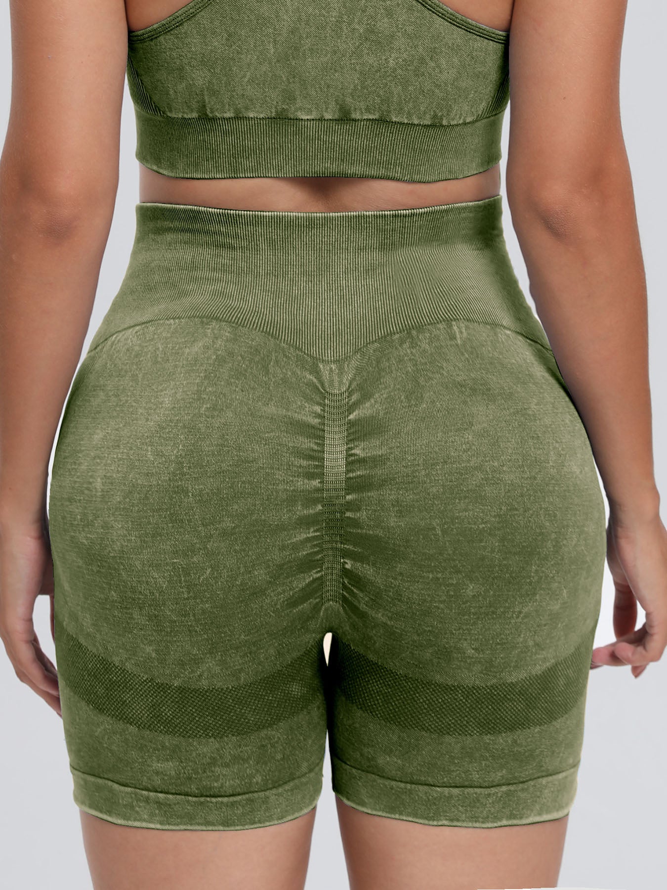 Washed High Waist Active Shorts - All Mine Now Clothing