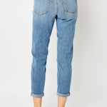 Judy Blue Full Size Cuffed Hem Slim Jeans Trendsi