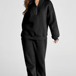 Quarter Zip Long Sleeve Top and Pants Set - All Mine Now Clothing