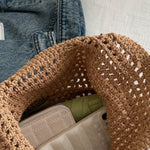 Openwork Woven Tote Bag - All Mine Now Clothing