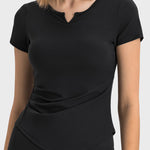 Millennia Notched Short Sleeve Active T-Shirt - All Mine Now Clothing