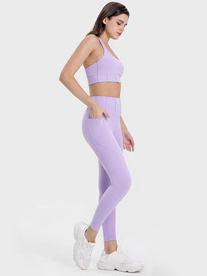 Millennia Pocketed High Waist Active Leggings - All Mine Now Clothing