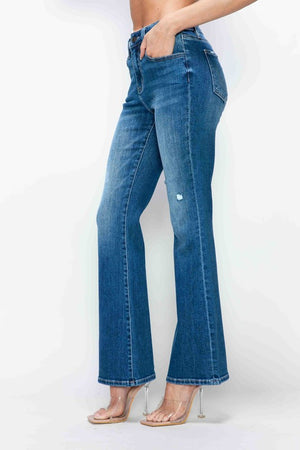 bytos Full Size High Rise Bootcut Jeans with Pockets - All Mine Now Clothing