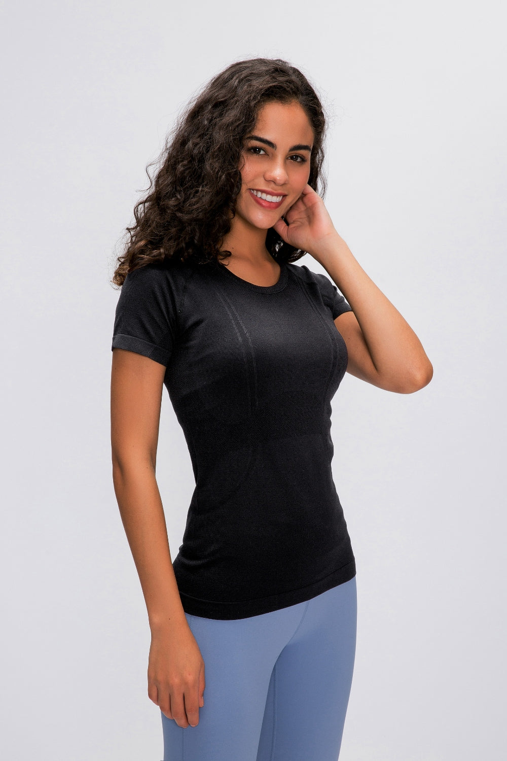 Millennia Round Neck Short Sleeve Active T-Shirt - All Mine Now Clothing