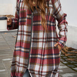 Devine Plaid Zip Up Hooded Coat - All Mine Now Clothing