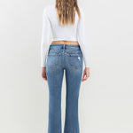 Lovervet Mid Rise Frayed Hem Jeans Trendsi