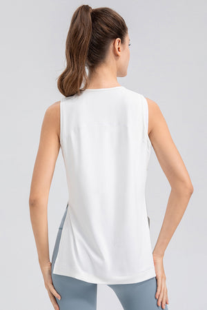 Slit Round Neck Tank - All Mine Now Clothing