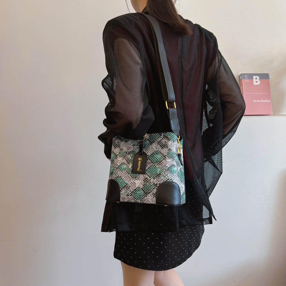 PU Leather Snakeskin Print Crossbody Bag - All Mine Now Clothing