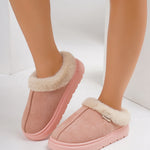 Furry Round Toe Platform Slippers - All Mine Now Clothing