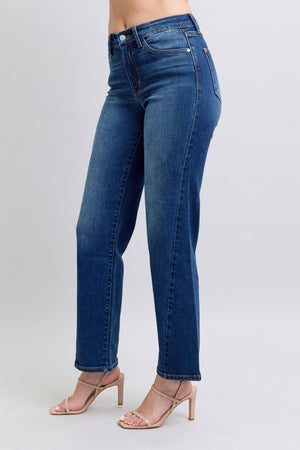 Judy Blue Full Size Side Seam Detail Straight Jeans with Pockets - All Mine Now Clothing