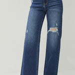 RISEN Full Size High Rise Distressed Wide Leg Jeans - All Mine Now Clothing