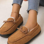 Bow Round Toe Flat Slip-Ons