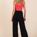 Mittoshop Elastic Waist Pants with Side Pockets Trendsi