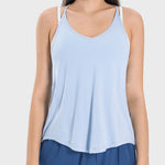 Millennia Slit Spaghetti Strap Scoop Neck Active Cami - All Mine Now Clothing