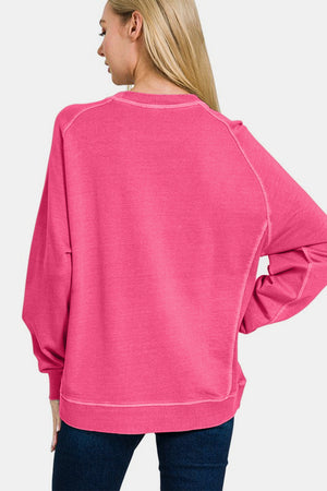 Zenana Full Size Pigment Dyed French Terry Sweatshirt - All Mine Now Clothing