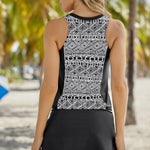 Geometric Print Color Block Swim Top and Skirt Set - All Mine Now Clothing