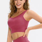 Scoop Neck Long Sports Bra - All Mine Now Clothing