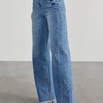 Raw Hem Wide Leg Jeans with Pockets Trendsi