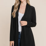 BOMBOM Open Front Long Sleeve Cardigan - All Mine Now Clothing