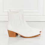 MMShoes Love the Journey Stacked Heel Chelsea Boot in White - All Mine Now Clothing