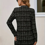 Plaid Open Front Long Sleeve Blazer - All Mine Now Clothing