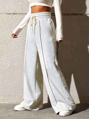 Honey Drawstring Elastic Waist Wide Leg Pants - All Mine Now Clothing