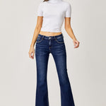 RISEN Full Size Low Rise Flare Jeans Trendsi