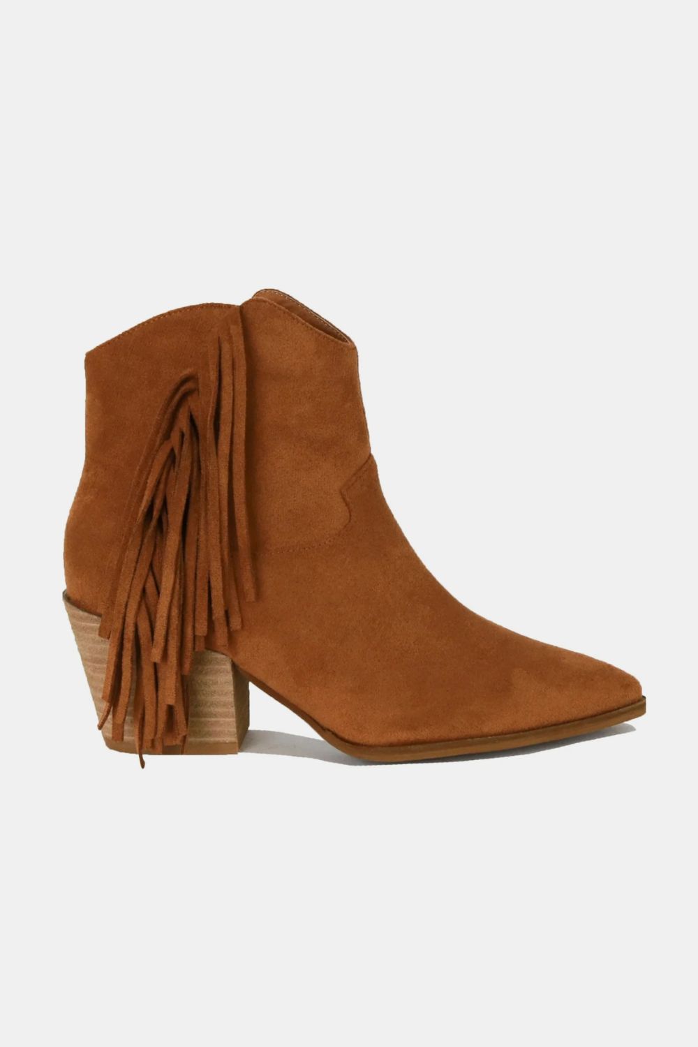 Beast Fashion Suede Fringe Point Toe Ankle Boots - All Mine Now Clothing