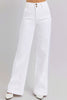 RISEN Full Size Tummy Control Double Button Wide Leg Jeans Trendsi